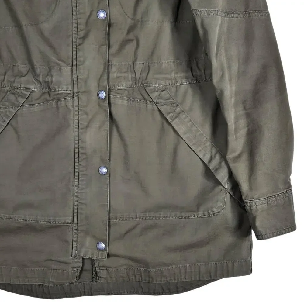 The North Face Utility Jacket‎ Womens Medium Olive Green Hooded Rugged Outdoor